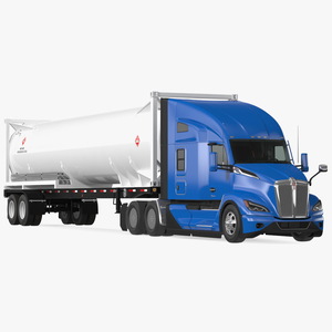 3D Kenworth T680 Truck with Liquid Natural Gas Trailer