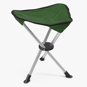 3D Folding Tripod Travel Stool Green model