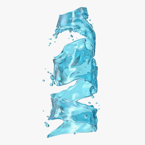 3D model Blue Water Twisted Splash