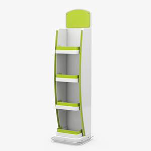 3D White Green Multi Shelf Display Rack