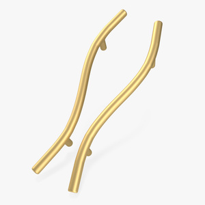 Door Handles Thin Wave Gold 3D