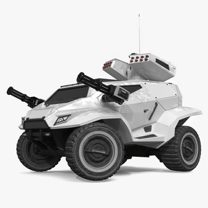 Futuristic War Vehicle Winter Color Rigged 3D