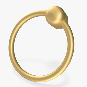 3D Door Handle Ring Gold