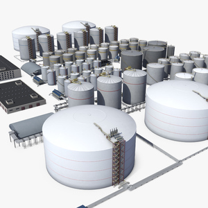 3D Liquefied Natural Gas LNG Plant