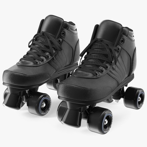 Quad Roller Skates Black 3D model