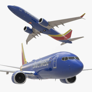 3D model Southwest Airlines Boeing 737 MAX 8 in Flying