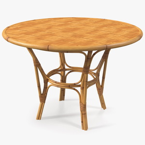 3D model Round Bamboo Dining Table