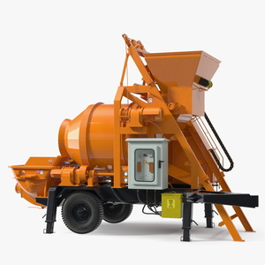 3D Portable Concrete Mixer Pump JBT40 Rigged