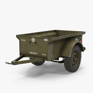 3D model WW2 Military Jeep Trailer