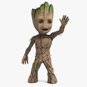 Groot Waving His Hand for 3D Print 3D model