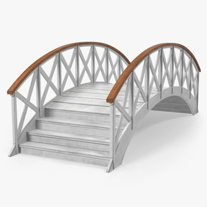 Garden Wooden Footbridge 3D model