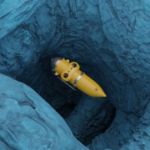 3D Submarine In Underwater Cave model