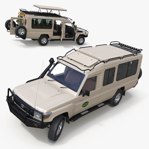 3D model Toyota Land Cruiser Safari Beige Clean Rigged