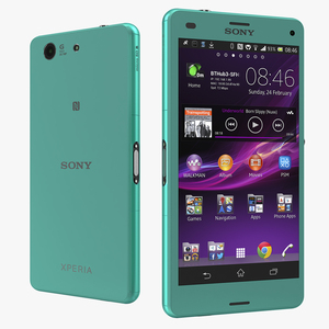 Sony Xperia Z3 Compact Turquoise 3D