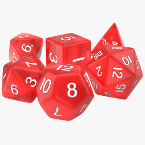 3D Polyhedral Dice Set Red model