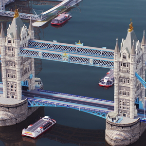 3D model River Sightseeing Boat near Tower Bridge