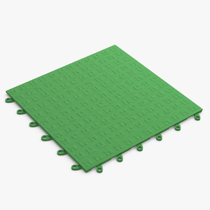 Interlocking Floor Mat Piece Green 3D model