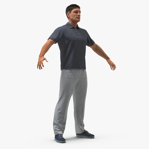 3D model Man Casual Style with Fur