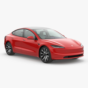 Tesla Model 3 2024 Red Lights On 3D