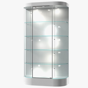 3D model Curved Wall Display Case White