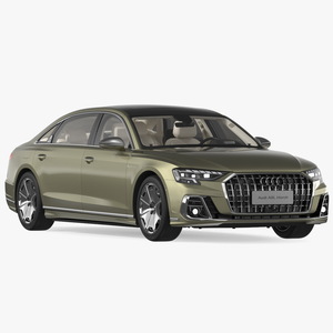 3D Horch Audi A8L Luxury Sedan Green model