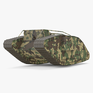 3D model Tank MK 4 Female Camouflage Color Rigged