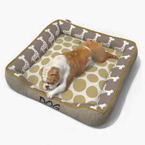 Bulldog Sleep in Pet Bed 3D model