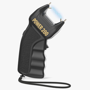 3D model Stun Gun Power 200 with Electrical Charge Fur