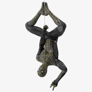 3D Spiderman Black Suit Hanging Pose model