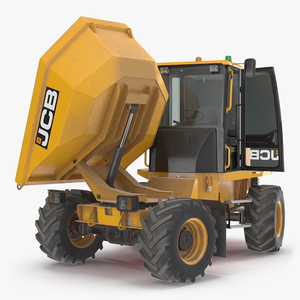 3D model JCB 6T-1 Cabbed Site Dumper Dirty Rigged