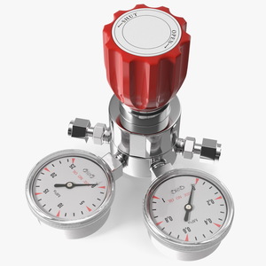 Gas Regulator with Two Gauges 3D model