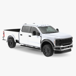 White Heavy Duty Pickup Truck 3D model