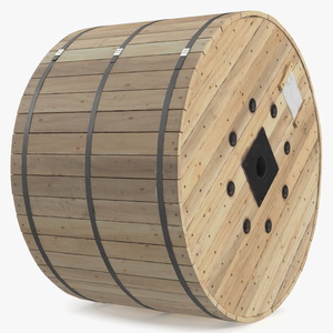 Wooden Cable Reel 3D