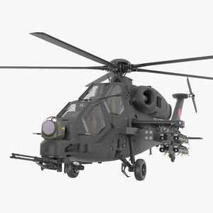 3D Black T129 ATAK Helicopter