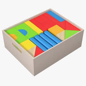 3D Colored Wooden Constructor in Box model
