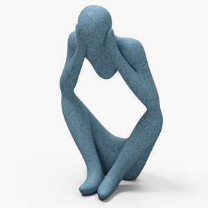 Contemplative Human Statuette 3D model