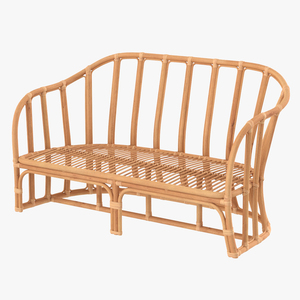 Vintage Rattan Sofa 3D model