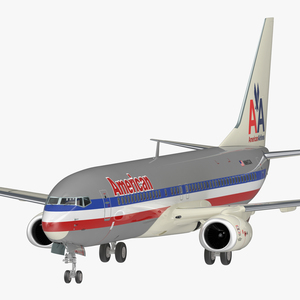 Boeing 737 800 American Airlines Rigged 3D model