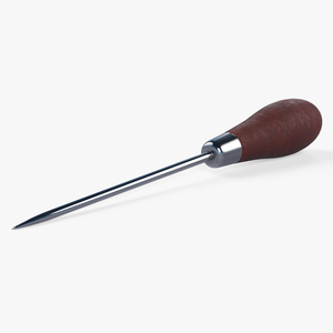 Scratch Awl Tool with Hardwood Handle 3D