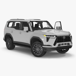 Lexus GX 550 SUV White Rigged 3D model