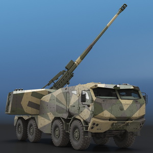 3D model Self-Propelled Morana Howitzer Gun in Dirty Rigged