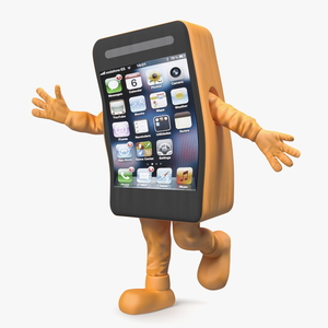 Advertising Costume IPhone Orange Rigged for Maya 3D model