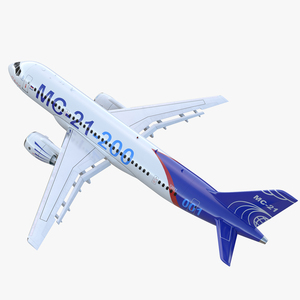 3D Twinjet Airliner MC 21 200 Rigged model