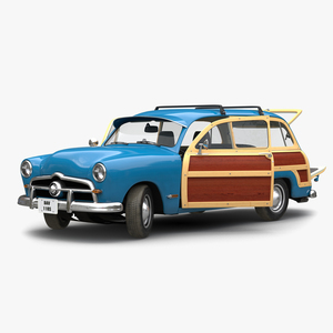 Generic Retro Car Rigged 3D model