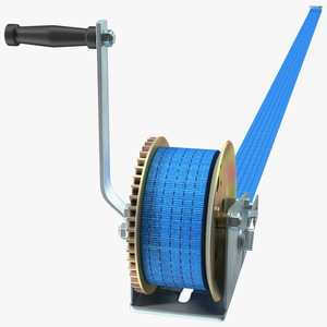 Heavy Duty Hand Winch with Polyester Strap 3D