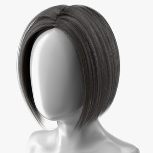 Female Bob Hairstyle Wig Dark 3D model