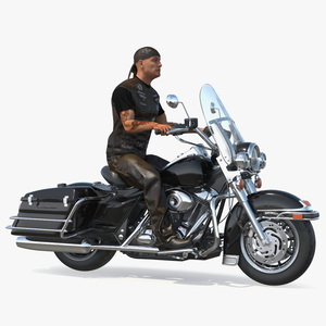 3D Road King Motorcycle with Biker