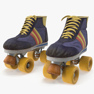 3D Vintage Style Old Roller Skates