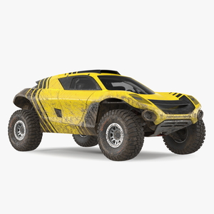 3D model Extreme E Car Racing Electric SUV Dirty Rigged for Maya