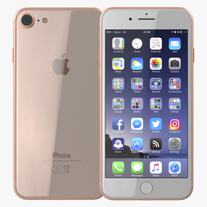 3D iPhone 8 Gold model